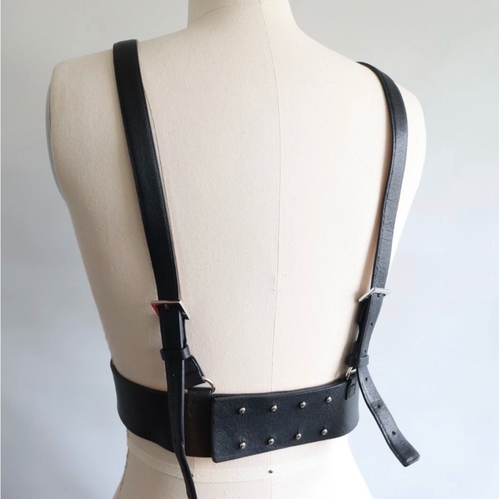 Herve Leger Black Leather Harness Size XS - Picture 2 of 8